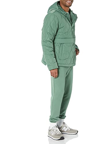 Amazon Essentials Men's Anorak Hooded Quarter-Zip Puffer Coat, Sage Green, Medium image 4