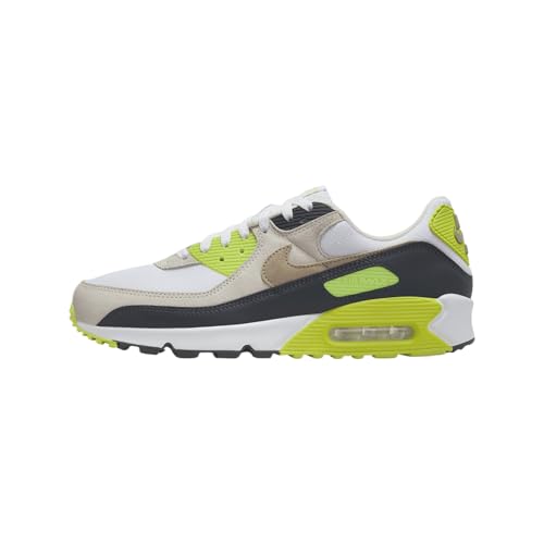 Nike Air Max 90 Men's Shoes (DM0029-107, White/Cyber/Dark Smoke Grey/Khaki) Size 13