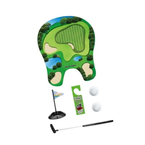 WC-Golfspiel-Set mit Putter, Bällen, Matte, Flaggenstock und Türhaken – Mini-Golf-Badezimmer-Unterhaltung für Golf-Enthusiasten