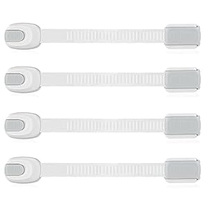 Cabinet Locks Child Safety Latches, Baby Proofing Drawers Refrigerator Lock Easy to Install Strong Adhesive No Drilling…