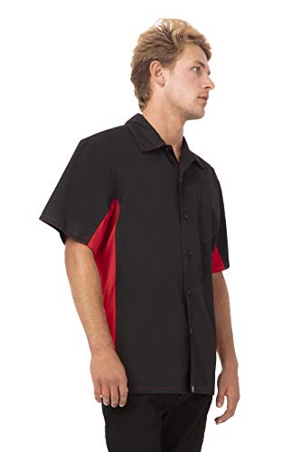 Colour by Chef Works A952-S Chemise contrastée Noir/rouge Taille S Cover