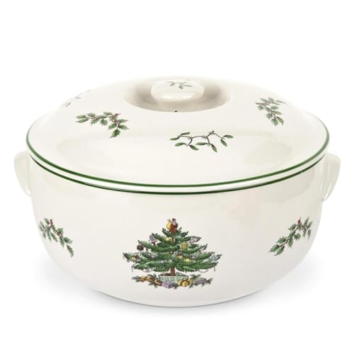 Spode Christmas Tree Round Covered Deep Casserole Dish (8.75" x