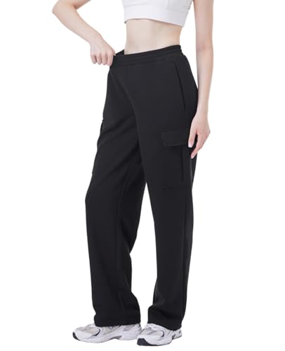 TTZ 32/34 Inseam Womens Tall Sweatpants Wide Leg Sweat Pants Joggers with Cargo Pockets2