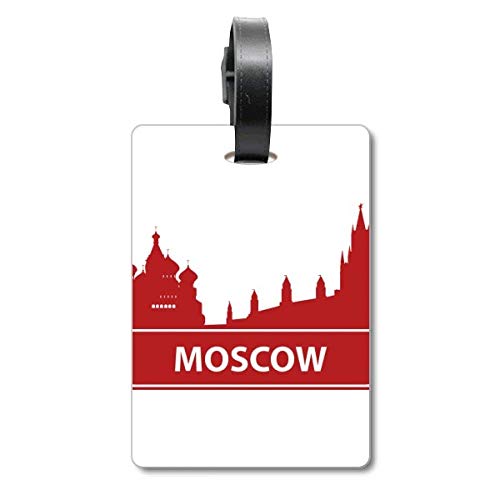 Étiquette valise motif Moscou rouge porte adresse sac