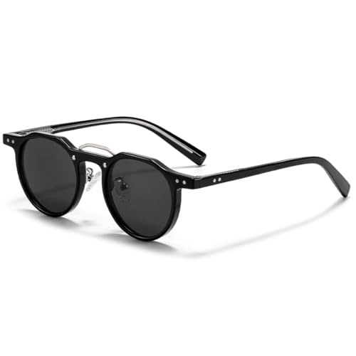 Lunettes de soleil punk hip-hop homme mode femme ronde protection UV400 extérieur tendance