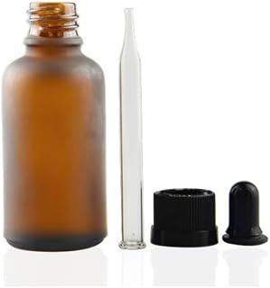Monivi Suero facial de aceite esencial vacío de 1 onza y 30 ml, color marrón mate, para cosméticos, botellas de vidrio ámbar, 30 ml con cuentagotas