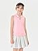 Haloumoning Girls Athletic Sleeveless Golf Polo Shirts Kids Quarter Zip Quick Dry Workout Tank Tops 5-14 Years Pink