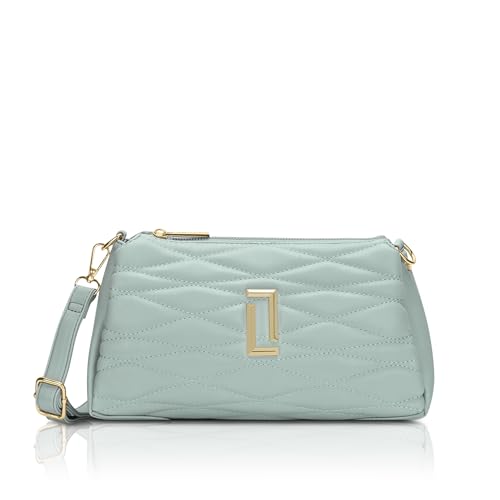 Image of Lavie Luxe Women's Lucie Quilted 3-Compartment Medium Crossbody Sling Bag | Ladies Purse Handbag | Gift for Women