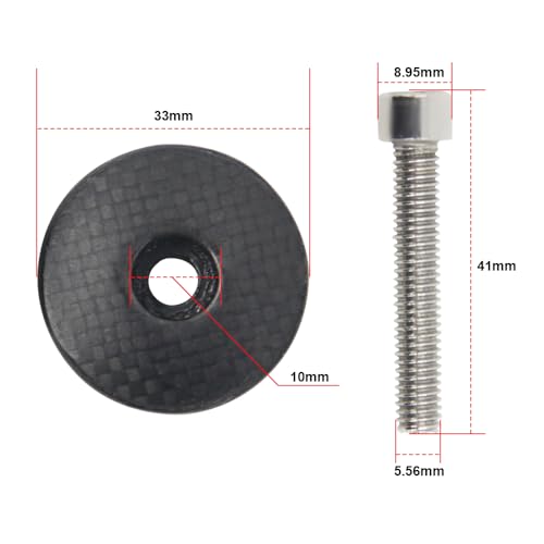 Yccyctrek YCUSA-9-011 Carbon Fiber Cycling Headset Stem Top Cap Front Fork Stem Top Caps Bowl Bike Stem Cover thumb #1