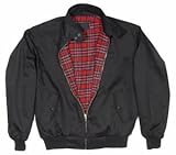 Harrington chaqueta con forro a cuadros, Calidad de sarga XXL/XXL, colour negro