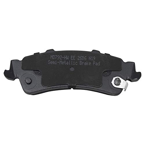 Image of TRQ Rear Brake Pad and Rotor Set Semi Metallic Coated Rotors Calipers Compatible with 2001 Chevrolet Silverado 1500 Sierra 1500
