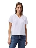 Calvin Klein Women's Archive Logo V-Neck T-Shirt Brilliant White