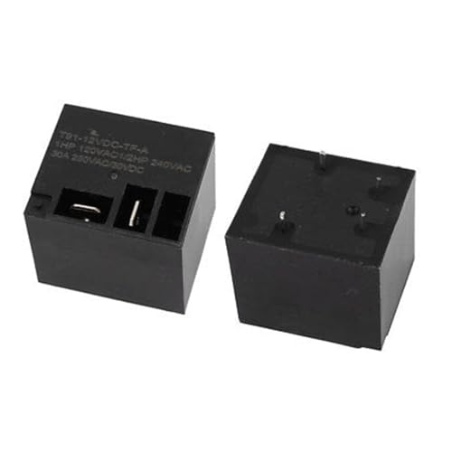 Relais T91 DC12V 30A à 4 bornes SPST pour circuit imprimé x2