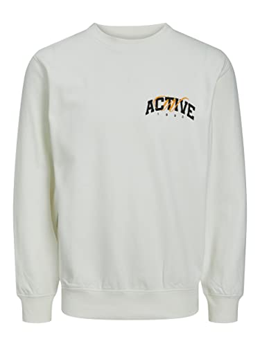 JACK & JONES Men's JORBRINK Studio Sweat Crew Neck Sweatshirt, Cloud Dancer, XL