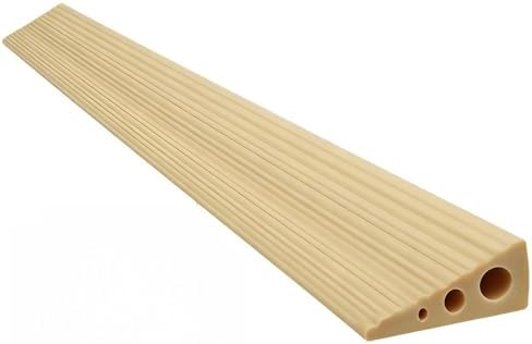 CUTIS Türschwellenrampe 90x6x2cm, Rampe Türschwelle Selbstklebend, Cuttable Schwellenrampe, Blassgelb Rampe für Saugroboter, Geeignet für Kinderwagen, Einkaufswagen und Türschwelle