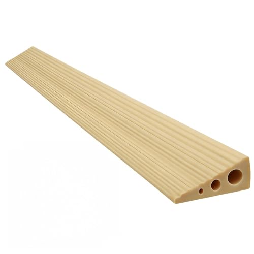 CUTIS Türschwellenrampe, 90x6x2 cm, PVC Rampe Saugroboter, Schwellenrampe, Geeignet für Saugroboter, Kinderwagen, Einkaufswagen, Rollatoren und E-Scooter, Rampe Türschwelle (Blassgelb)