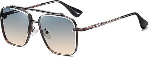 Dollger Square Sunglasses for Women and Men Fashion Metal Sun glasses Vintage Gradient Shades UV400 Protection Bronze