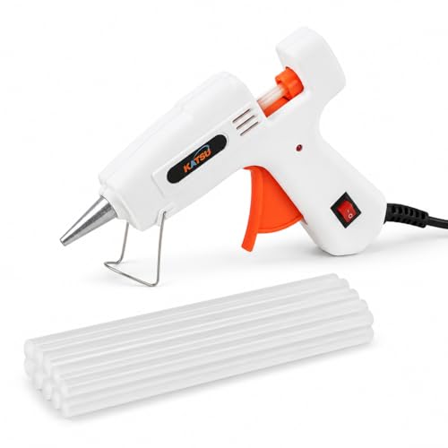 Image of KATSU 20W Electric Hot Glue Gun, Hot Melt Glue Gun with 12PCs Glue Sticks 7mm x 150mm for DIY Craft Hobby and Home Quick Repairs 323128