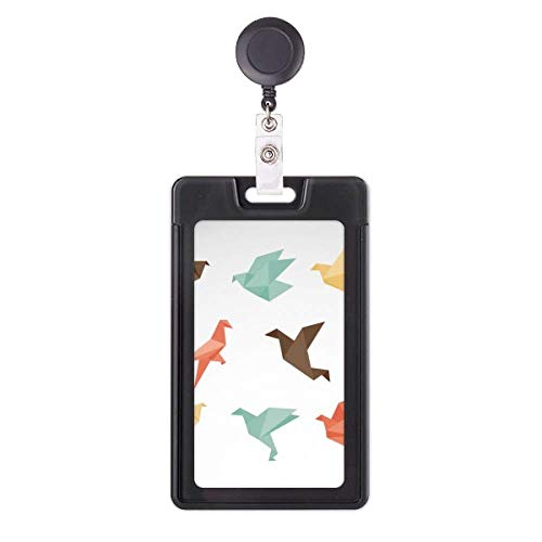 Porte-badge rétractable origami oiseau coloré : ne perdez plus votre pass