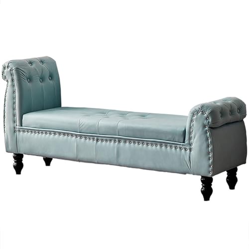 Banco Almacenaje Con Asiento, Banco Zapatero, Banco De Almacenamiento De Zapatos De Madera Maciza Para Entrada, Banco Otomano Con Respaldo Y Reposabrazos, Reposapies Salon Para Extremo De Cama(Green,1