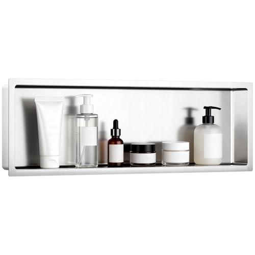 Bathroom Wall Niche, No Tile Needed 11.8" X 35.8" X 3.9" Shower Niche, Stainless Steel Shower Niche for Bathroom, kitchens, Balconies by DWALE - Used condition - CA$90.99