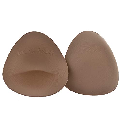 Double Scoop Triangle Bra & Swim Inserts, Sexy Colors + Free Double-Sided Tape, Mocha - A Cup