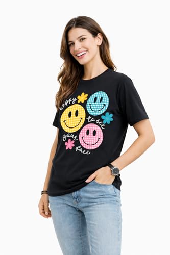Image of Women Graphic Printed T-Shirt | Stylish Casual Half Sleeve Round Neck Cotton Tee | Trendy Printed Top for Girls & Women