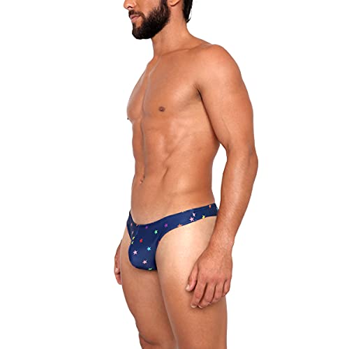 Gary Majdell Sport Men's New Print Thong Swimsuit (Rainbow Mini Stars, Large) #TOP2