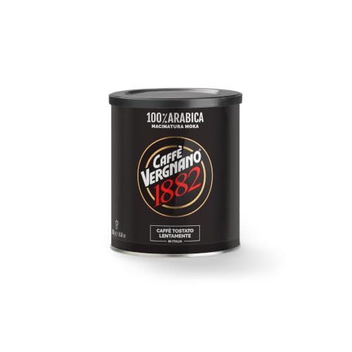 Caffè Vergnano 1882 - Lattina Caffè Macinato per Moka 100% Arabica