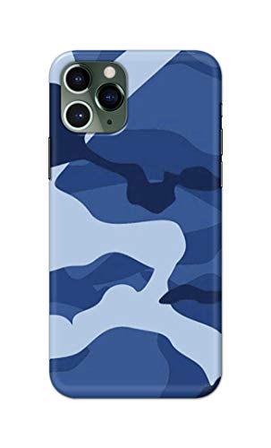 Image of Printed Hard Back Cover Case for Apple iPhone 11 Pro Back Cover (Army Blue Pattern) -1302