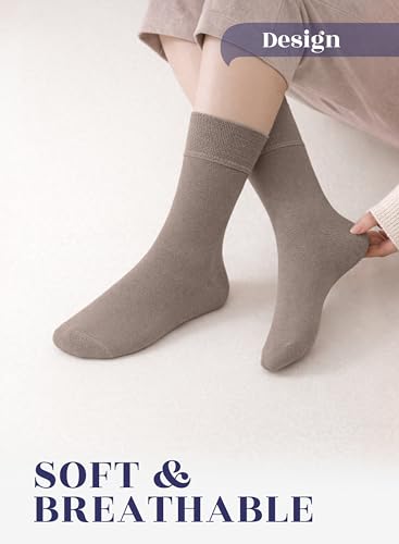 Image of Hugh Ugoli Women's Thin Soft Rayon Derived from Bamboo Crew Socks for Dress, Trouser, Seamless Toe & Non-Binding, 5-8 /9-11
