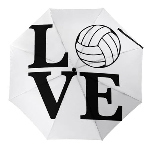 Parapluie pliable I Love Volleyball coupe-vent et imperméable
