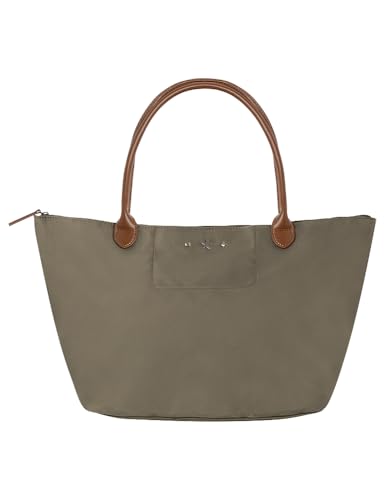Sac femme kaki Springfield en nylon souple avec petits détails en métal