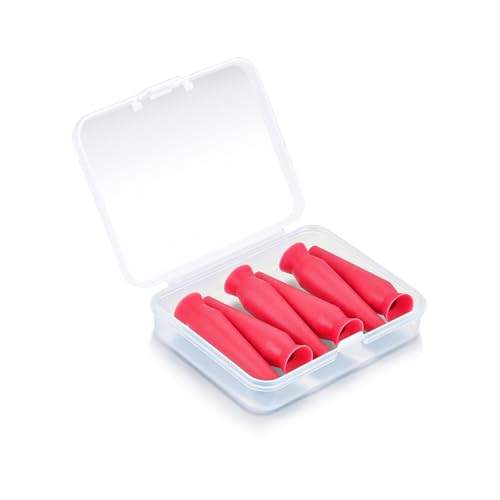 [6-Pack] Vented Scleral Lens Inserter - Orange Contact Lens Applicator for Hard, RGP & Scleral Lenses - BPA-Free Suction Cup Tool for Easy Insertion & Prosthetic Eyes - Includes Travel Case