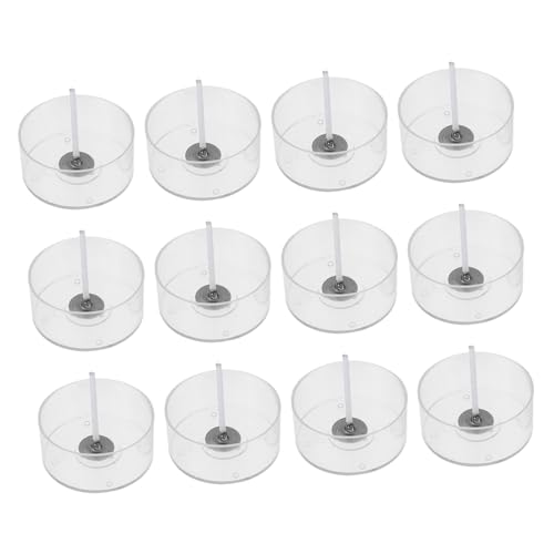 Mechas de algodón con copas de vela tealight transparentes