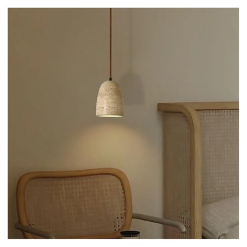 Lustre en travertin jaune style japonais vintage pour un salon chic