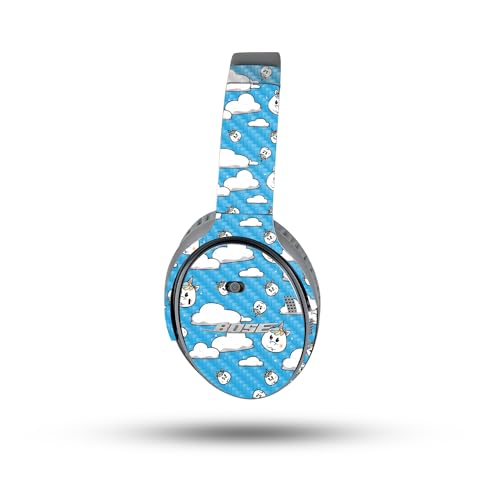 Image of MightySkins Carbon Fiber Skin Compatible with Bose QuietComfort 35 II Headphones - Unicorn Clouds | Protective, Durable Textured Carbon Fiber Finish | Easy to Apply