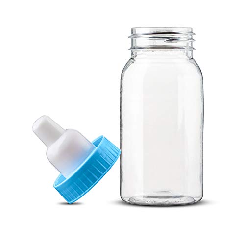 MT Products Blue Baby Bottles for Baby Shower - 3.5 inches Tall - (48 Pieces) Baby Shower Favors for Parties, Games or Decorations - (Including The Cover)