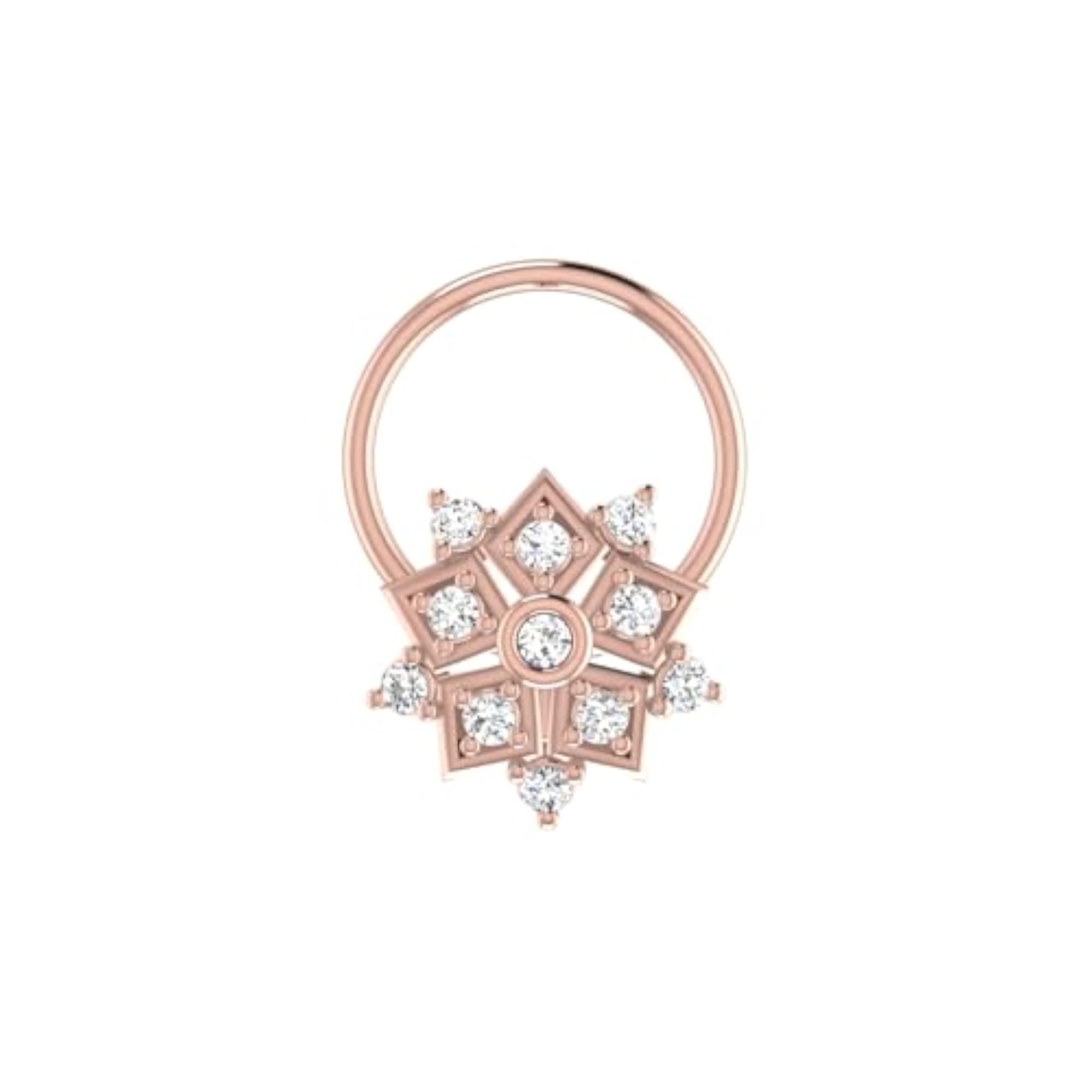 Women's 14Kt Rose Gold Stud Nosering, Classic