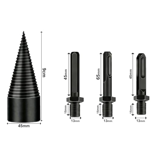 GicCheShark 45mm Firewood Splitter Drill Bit Set