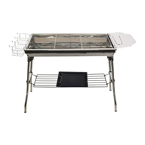 INTBUYING Holzkohlegrill aus Edelstahl, faltbar, für Familiengrill und Picknick-Grill im Freien Cover