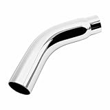 BIGREAT 4 Inch Chrome Plated Diesel Exhaust Elbow Tip,4'' Inlet 5'' Outlet Side Exit Exhaust Tip, 23'' Length Turndown Exhaust Pipe For Pickups, Trucks and Cars