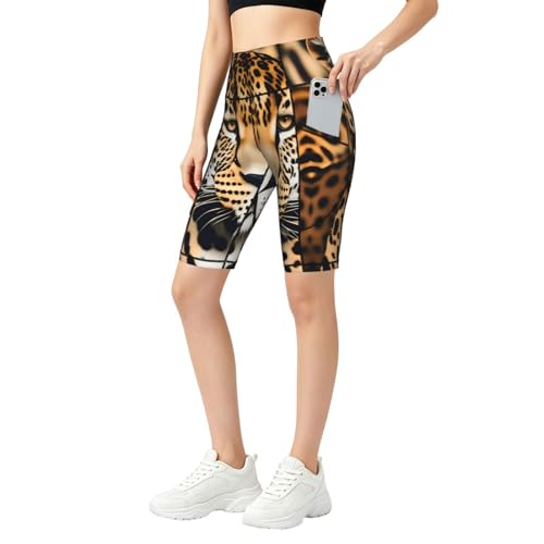 Legging de yoga court élastique avec poches et short sport