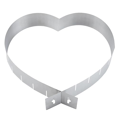 FUNOMOCYA Adjustable Heart Shaped Mousse Mold Stainless Steel Baking Tool for Easy Cake Creation for Desserts and Mousse Cakes Lightweight and Practical Baking Accessory