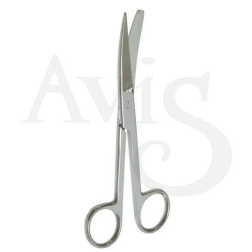 Image of AVIS Dressing Surgical Scissors Curved - Premium Stainless Steel Grade 410 Medical Shears with Blunt /Blunt Tips for Cutting Dressings, Sutures, and Bandages in Medical Procedures (8 inch CVD)