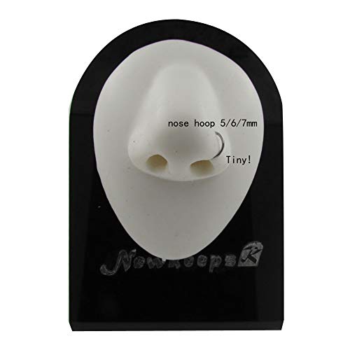 Miniatura 4 de Newkeepsr 3pcs-0.8mm Piercing Nariz Titanio Con Bisagras Clicker Segmento Anillo De Aro De Nariz Sin Costuras, Cartílago Sleeper Tragus Pendiente Para Mujeres-5 6 7mm
