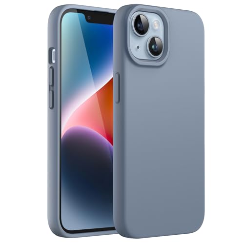 Image of JETech Silicone Cover Case for iPhone 14 Plus 6.7-Inch, Silky-Soft Touch Full-Body Protective Phone Case, Shockproof Cover with Microfiber Lining (Sierra Blue)