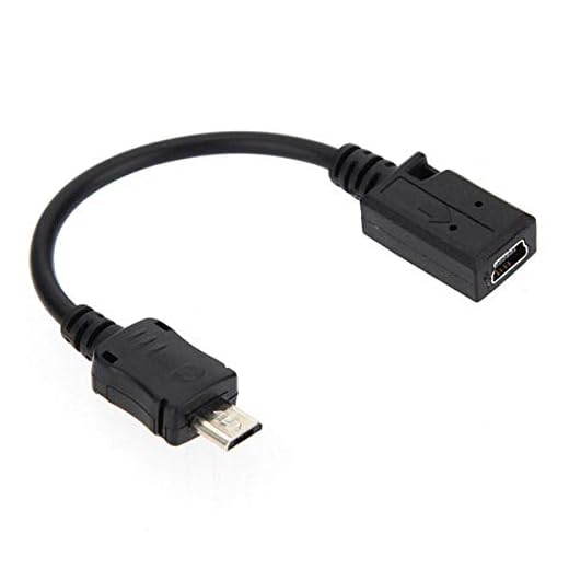 CY - Cavo adattatore da Micro-USB a Mini-USB 2.0, lunghezza di 0,1 m, cavo dati per computer, da Micro-USB a 5 pin maschio a Mini-USB a 5 pin femmina