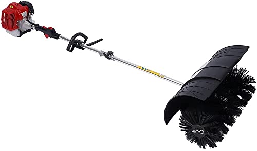 MAHWER Scopa da Giardino, spazzatrice a Gas a 2 Tempi, spazzatrice Portatile a Piedi Dietro la Scopa, spazzatrice da Neve Sporca con Spazzola in Nylon, vialetto più Pulito