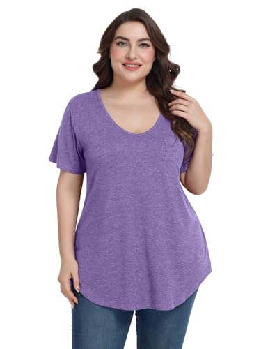 Image of BELAROI Women Plus Size Tops V-Neck Tunics Shirts